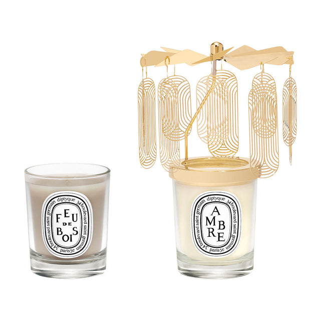 Ambre and Feu de Bois Scented Candle Carousel Gift Set (Limited Edition) - Temof 