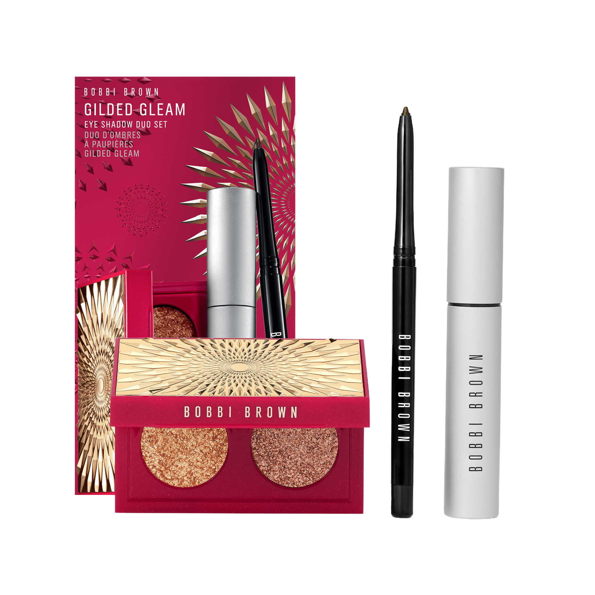 Gilded Gleam Eyeshadow, Eyeliner & Mascara Set - Temof Store 