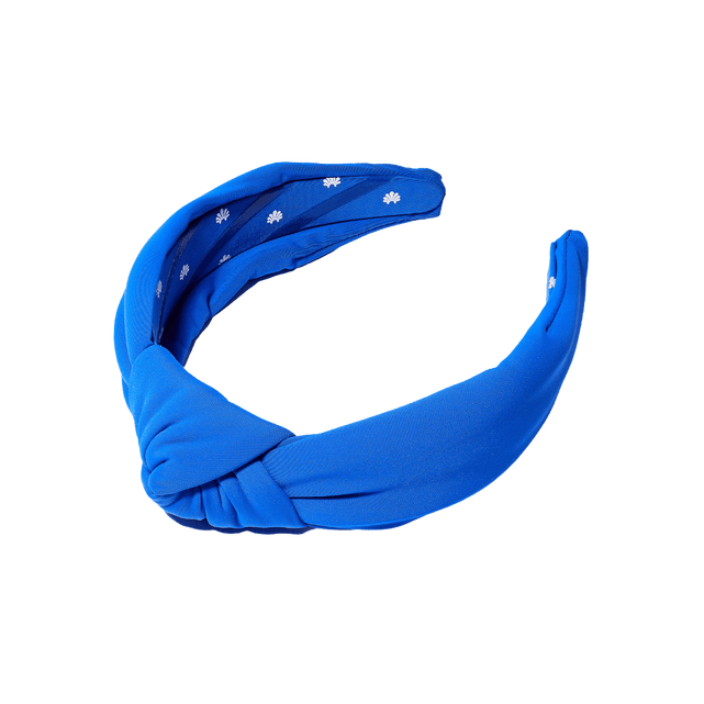 Royal Blue Neoprene Knotted Headband - Temof 