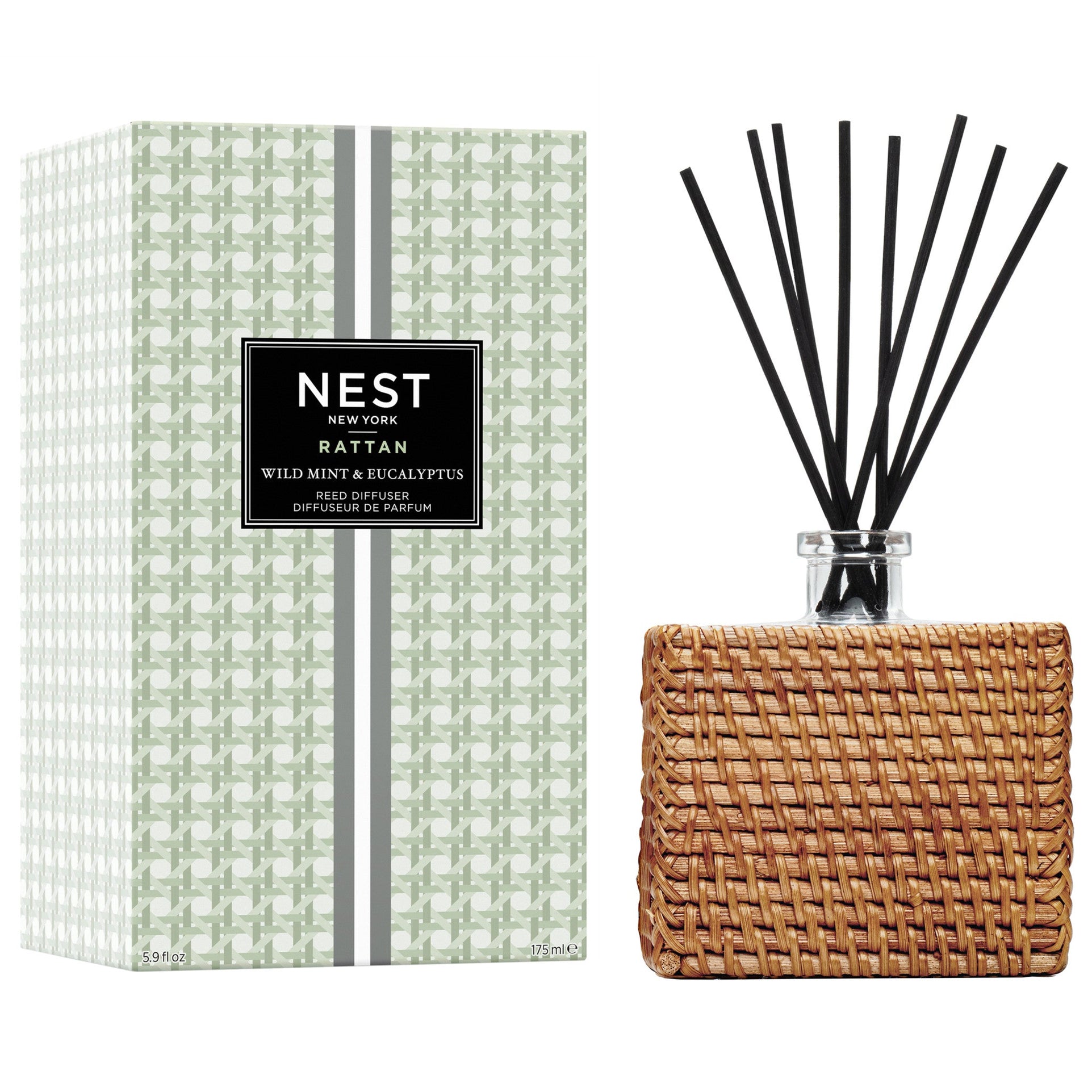 Rattan Wild Mint & Eucalyptus Reed Diffuser (Limited Edition) - Temof Store 