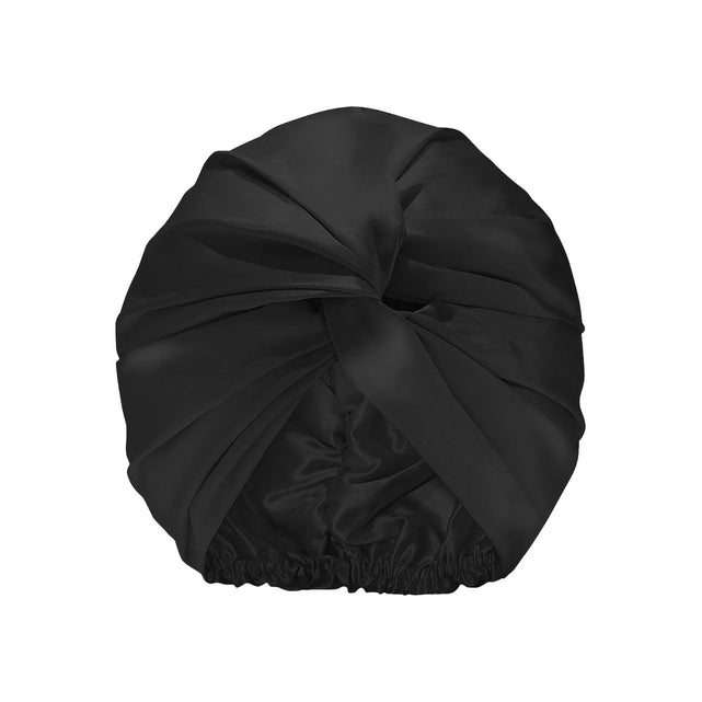 Pure Silk Black Turban - Temof 